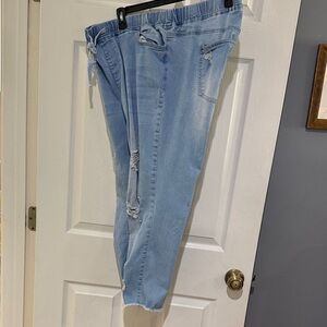 YMI Light Blue Distressed Women Jeans 2X